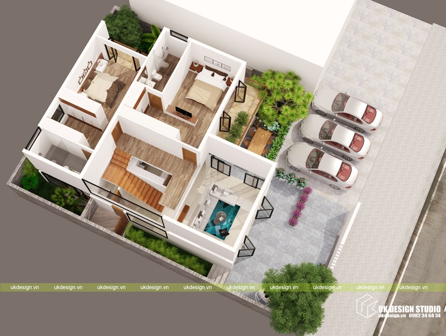 Mặt bằng biệt thự 10x20m 3 Mặt bằng biệt thự 10x20m 3